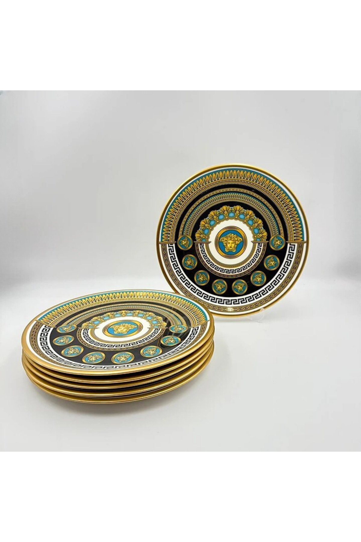 Karışık Desenli 6'lı Pasta Tabağı