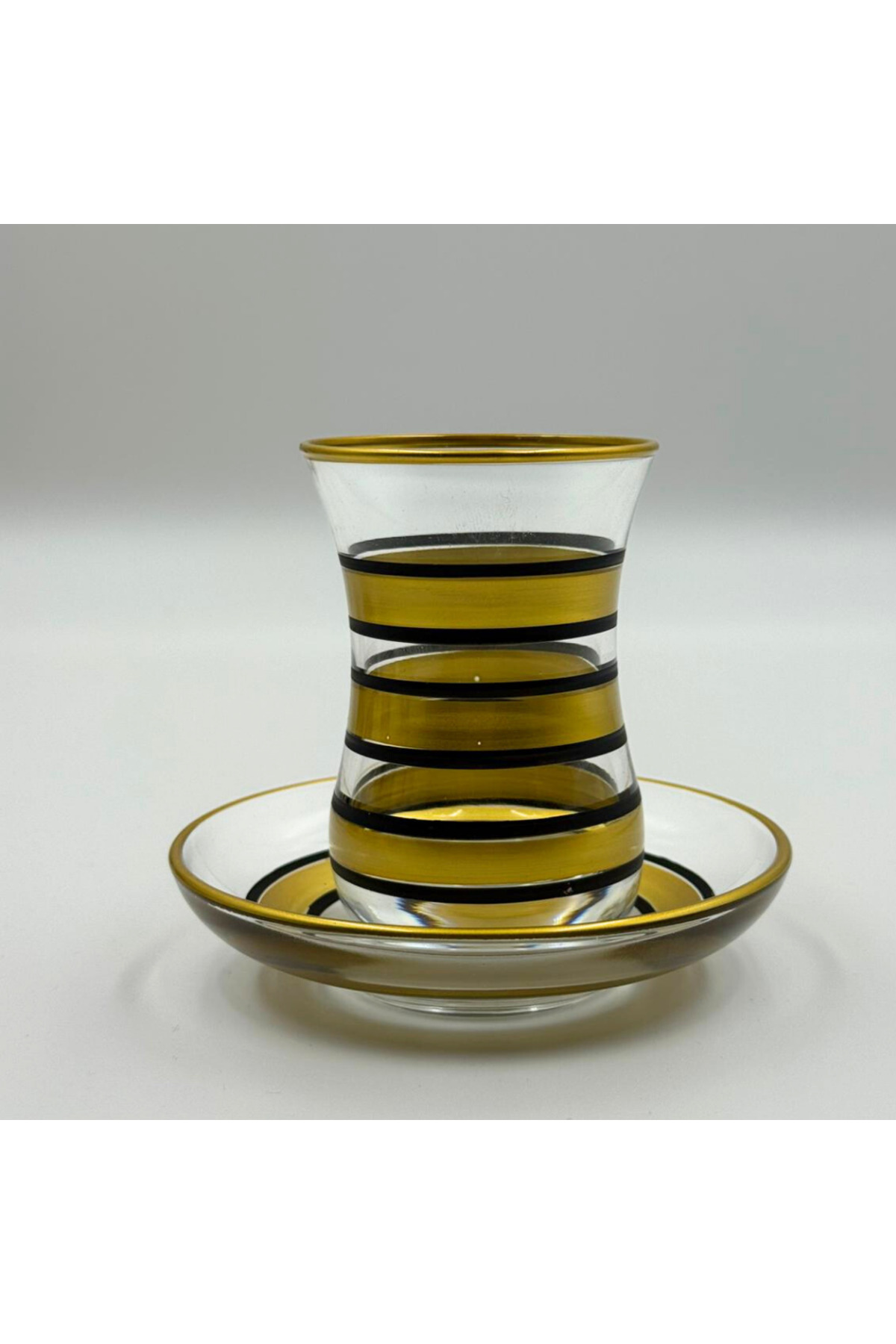 Altın Şeritli 6 Kişilik Çay Bardağı Seti