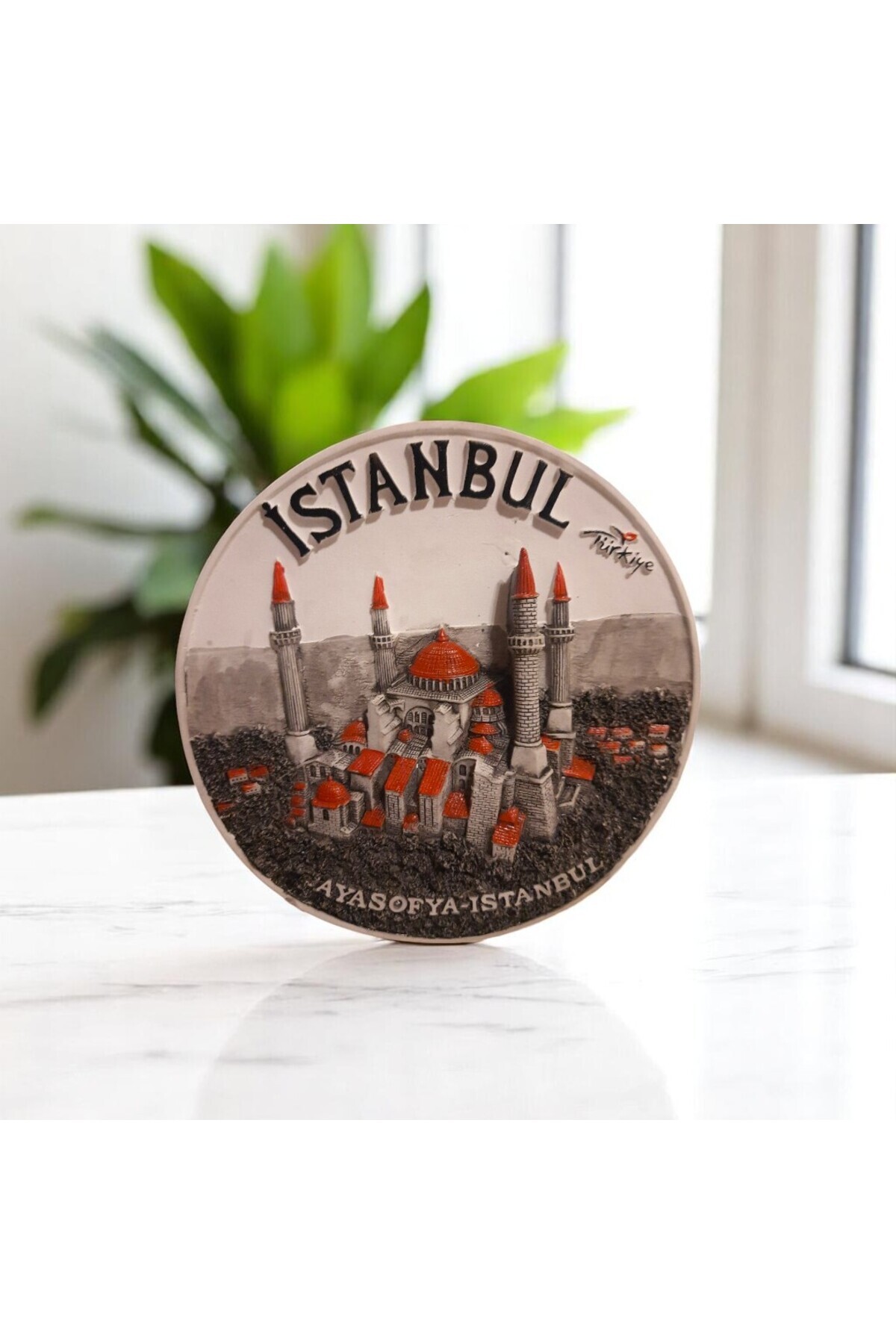 İstanbul Seramik Tabak Duvar Masa Süsü Dekor 18 CM Kırmızı