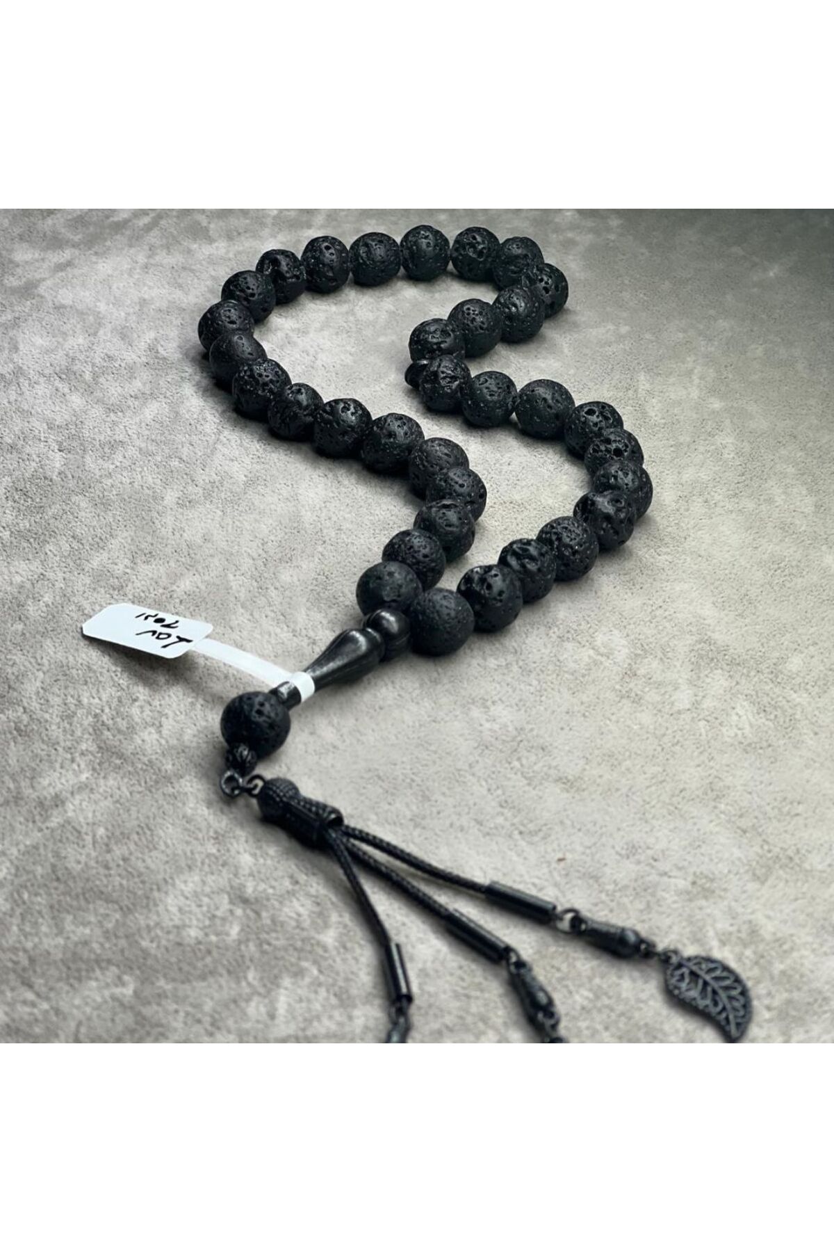 Lav Taşı Doğal Taş Gümüş Kaplama 20 CM Siyah