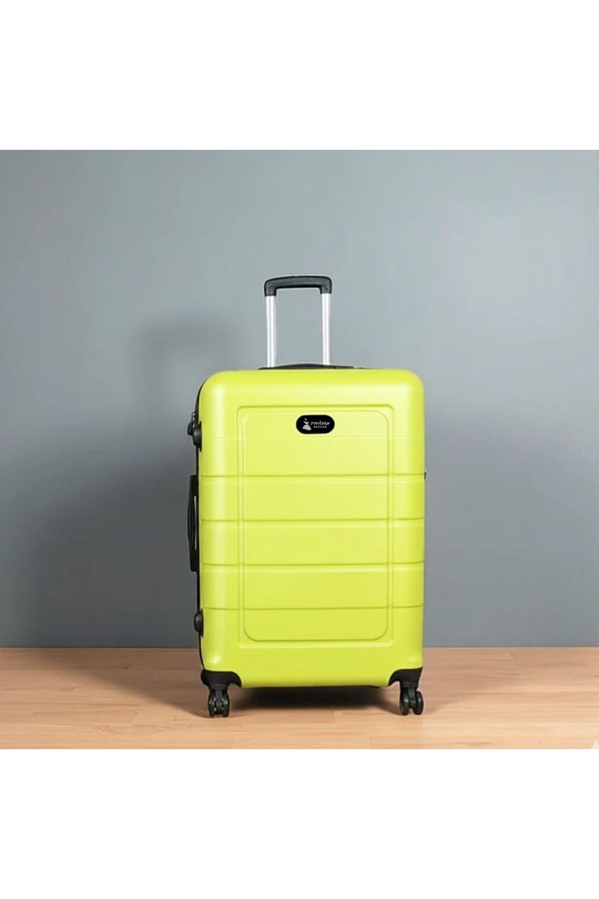 PC ve ABS Sert Yanlı Orta Boy Valiz Sarı