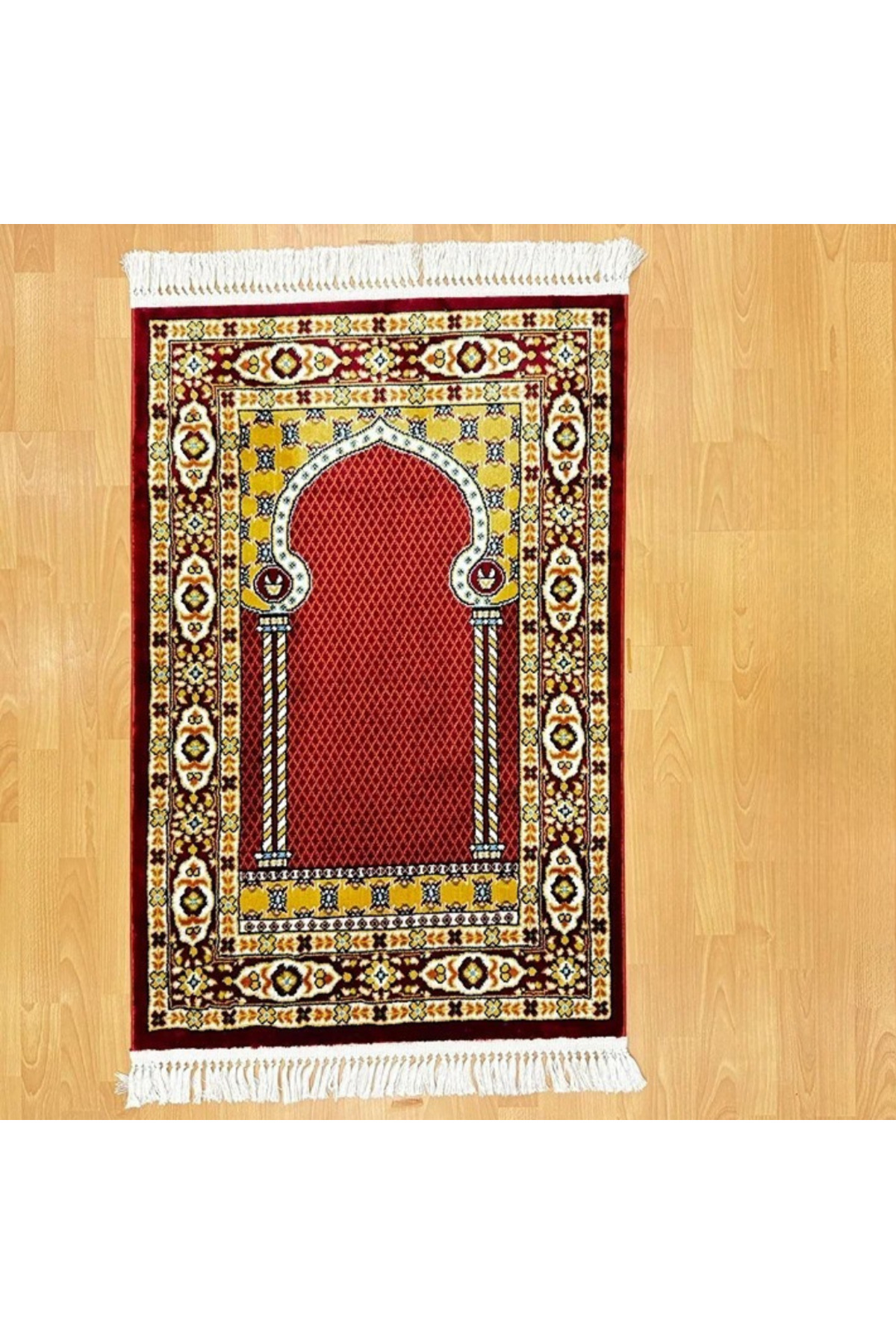 Hünkar Desenli Yünlü Seccade Bordo