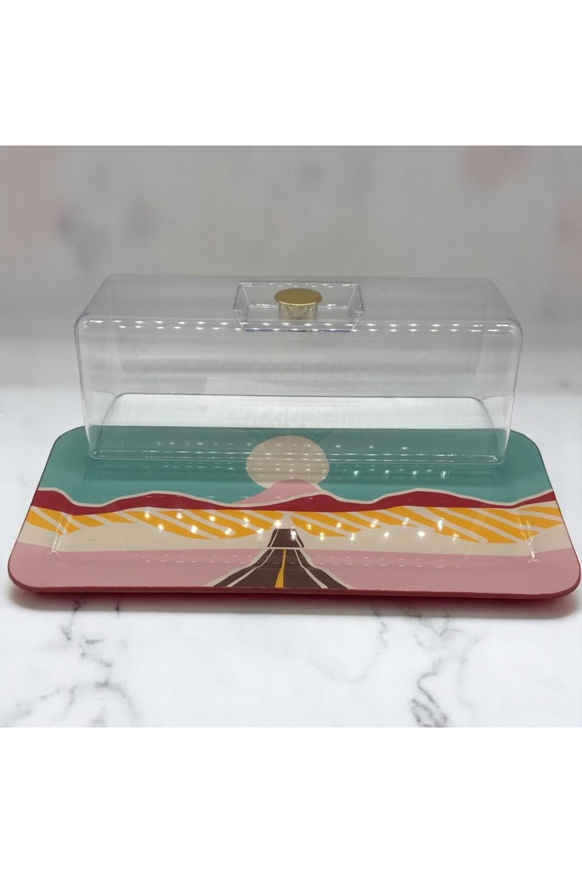 Seramik Baton Pasta Kek Kabı Fanusu