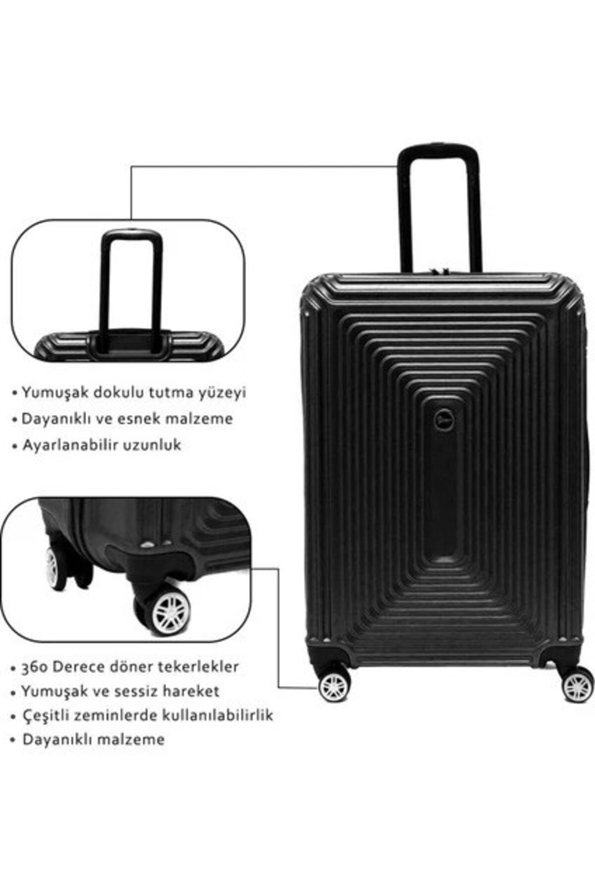 ABS Dayanıklı Kırılmaz Büyük Boy Valiz Mavi